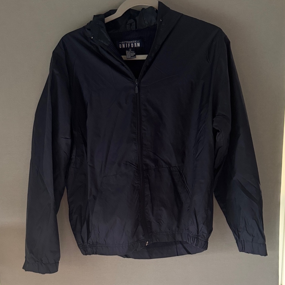 UNIF Black Hooded Windbreaker Jacket